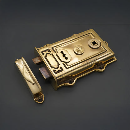 Davenport Rim Lock Aged Brass