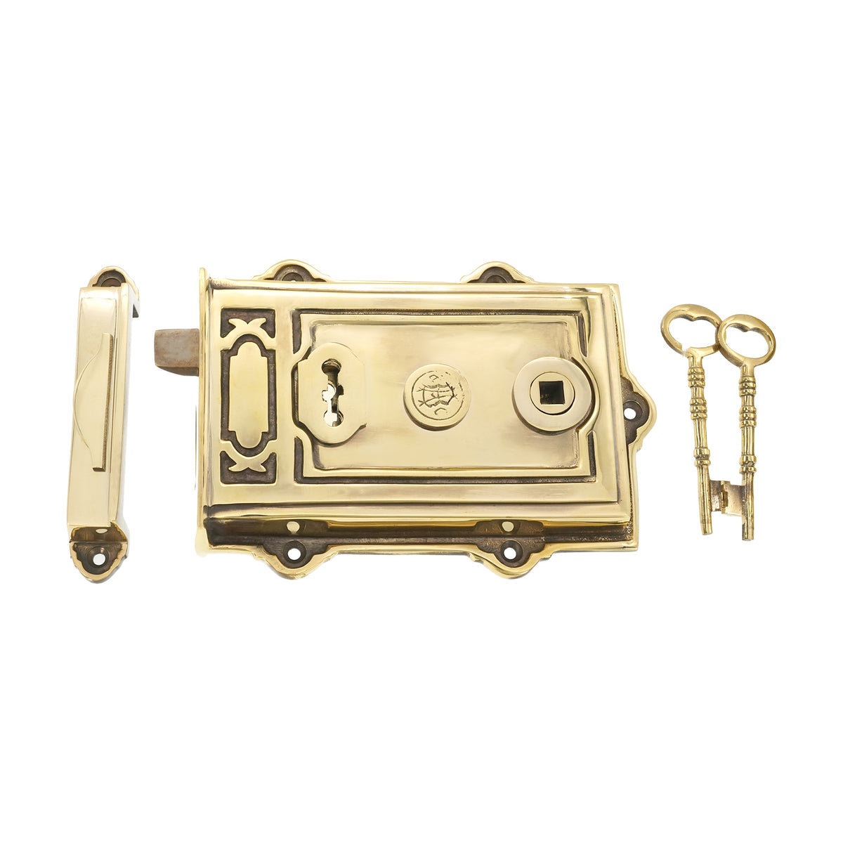Davenport Rim Lock Aged Brass