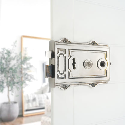 Davenport Rim Lock Aged Nickel