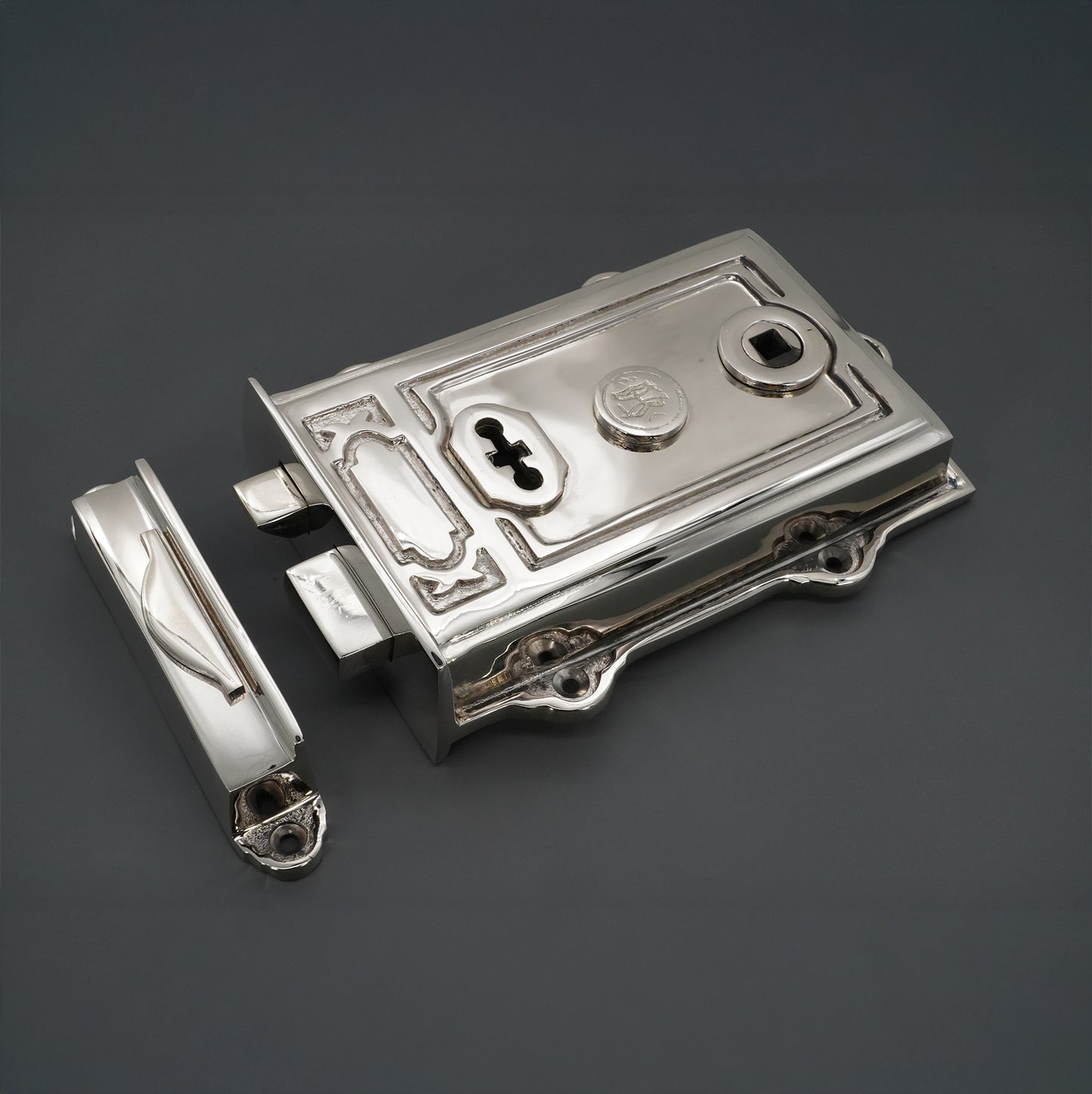Davenport Rim Lock Polished Nickel