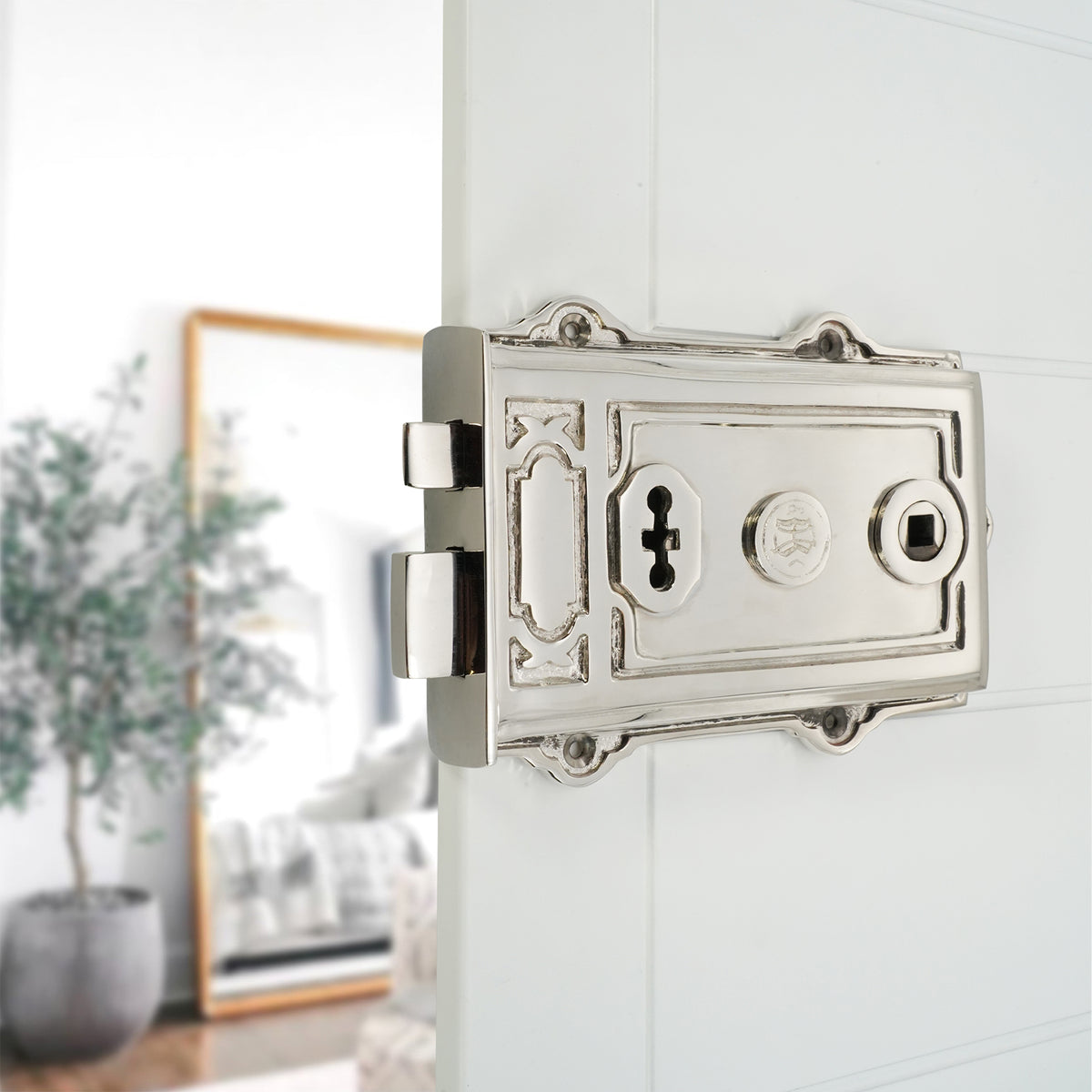 Davenport Rim Lock Polished Nickel