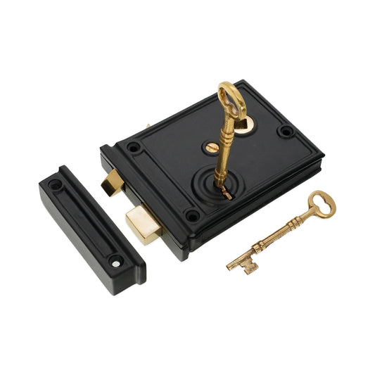 Horizontal Rim Lock Black