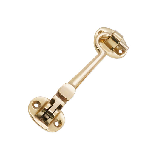 Silent Cabin Hook 4" - 100mm Polished Brass