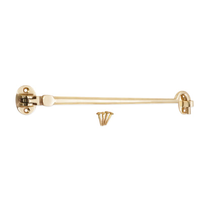 Silent Cabin Hook 10" - 250mm Polished Brass
