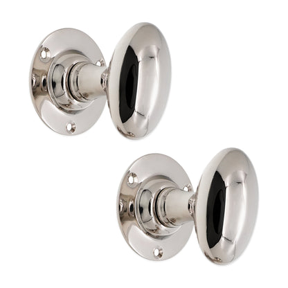 Oval Mortice Door Knob Polished Nickel