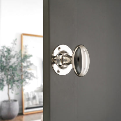 Oval Mortice Door Knob Polished Nickel