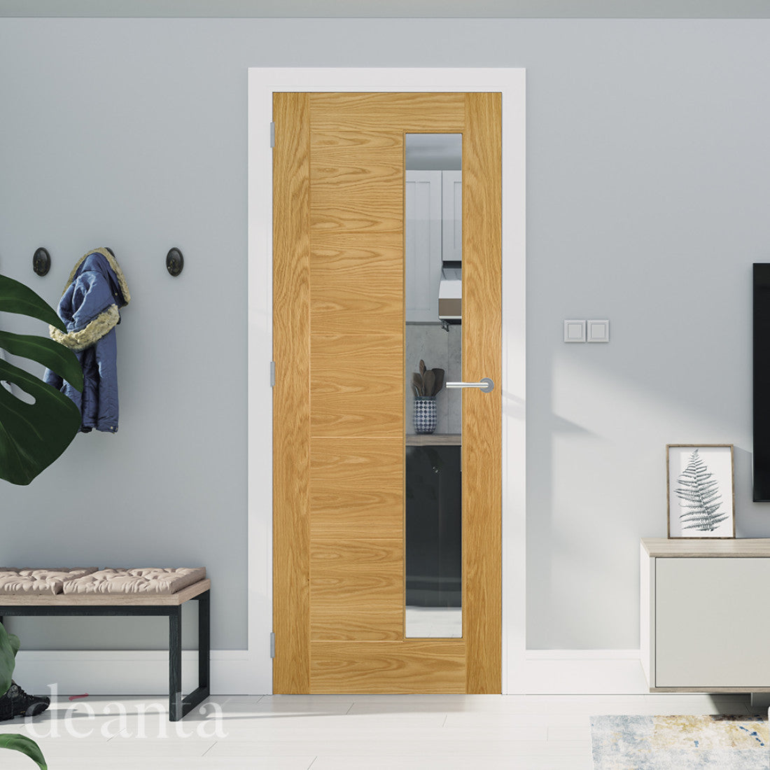 Seville Prefinished Oak Side Lite Glazed FSC Internal Door life