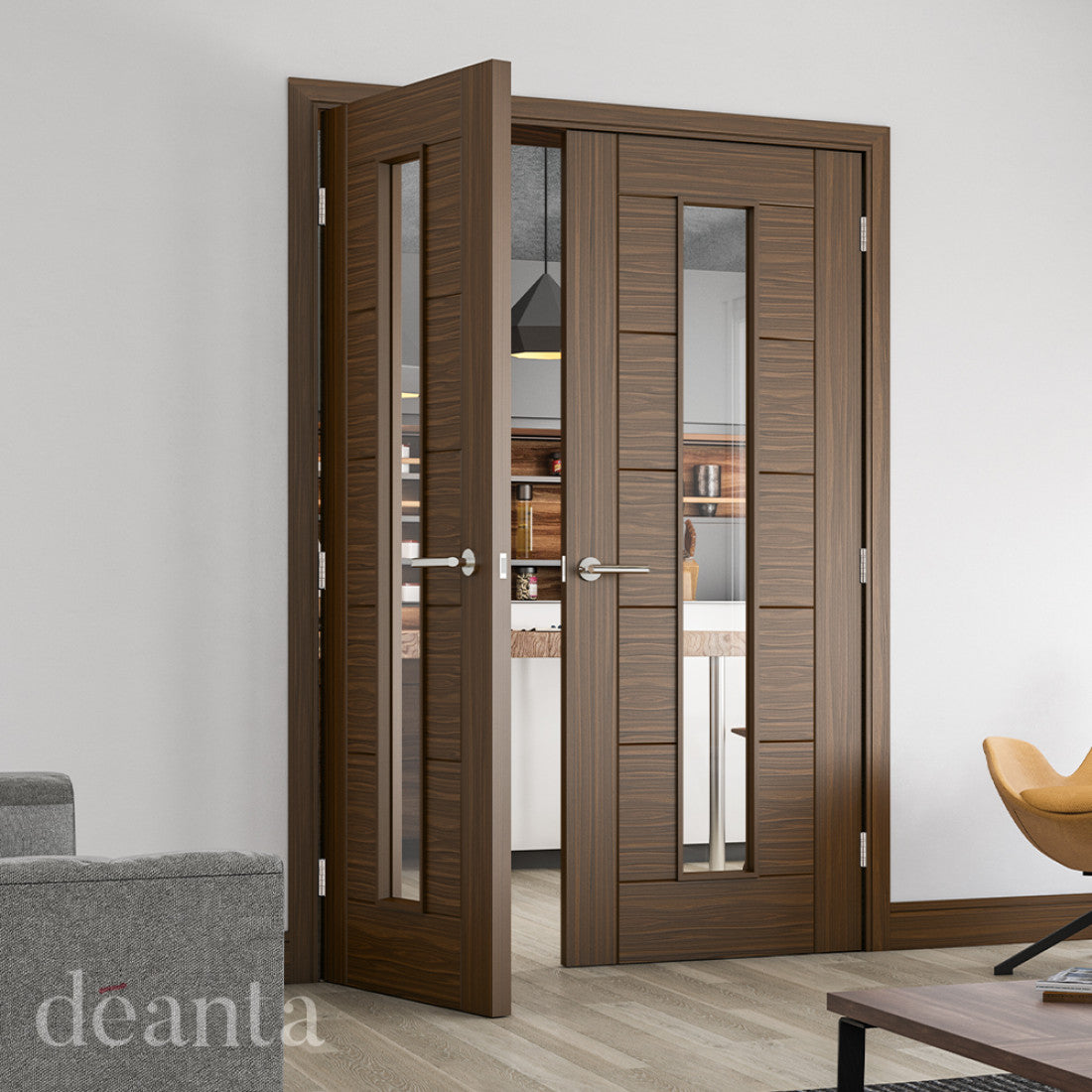 Seville Prefinished Walnut Glazed 1 Lite life
