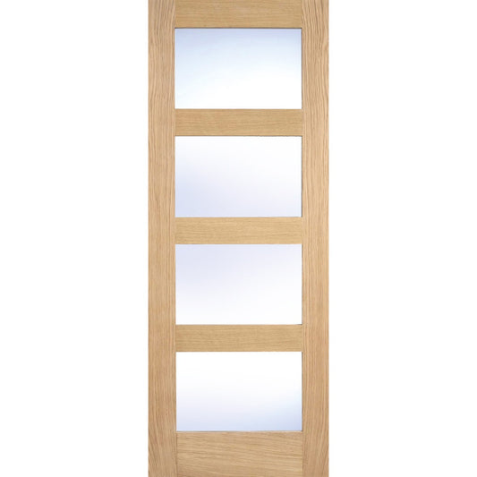 Shaker 4L Clear Glazed Unfinished Oak