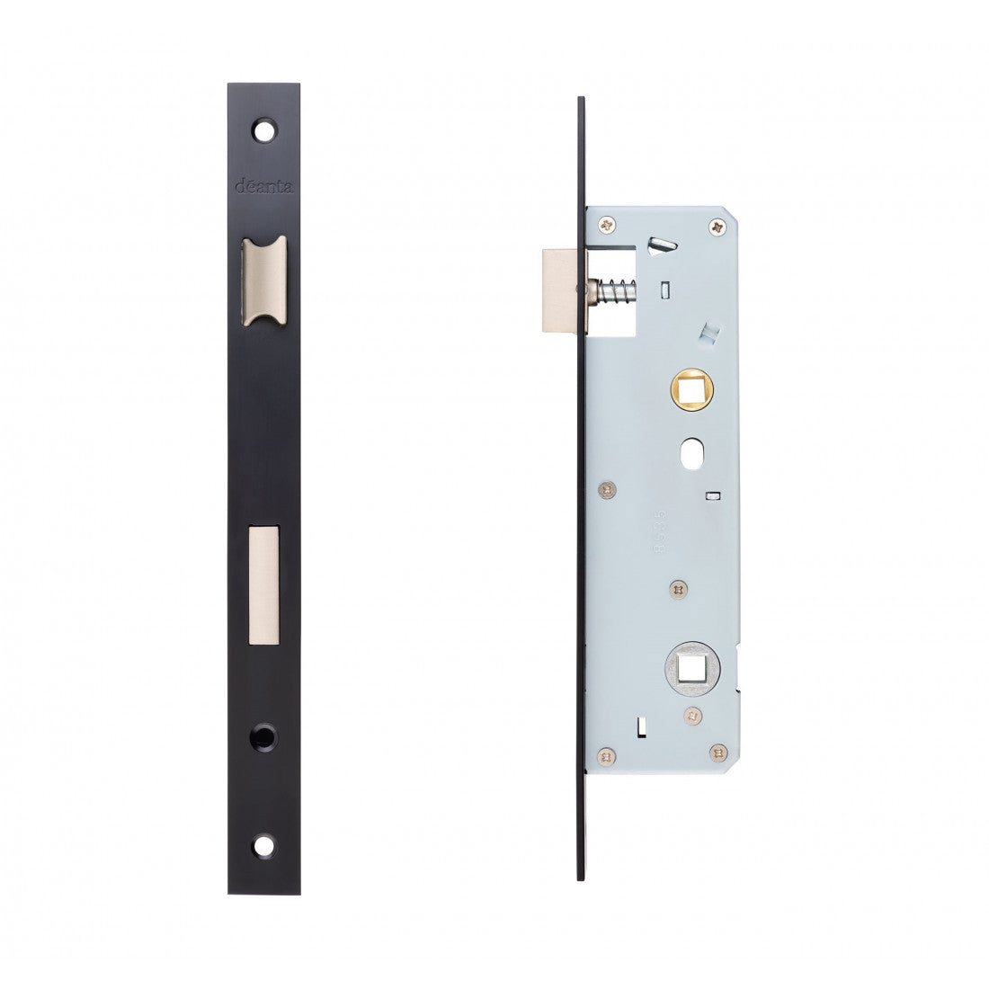 Slim Bathroom Lock Black Steel