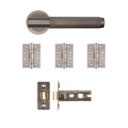 Sparta Latch Kit Matt Satin Black Nickel