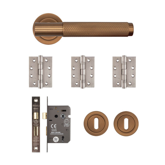 Sparta Mortice Kit Dark Rose Gold