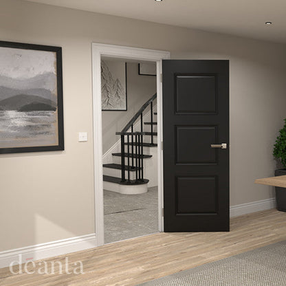 Trinity Black Prefinished Fire Door