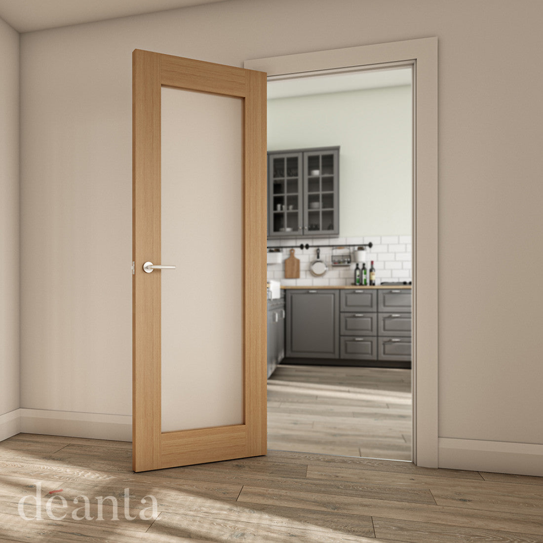 Walden Unfinished Oak Obscure Glaze Internal Door