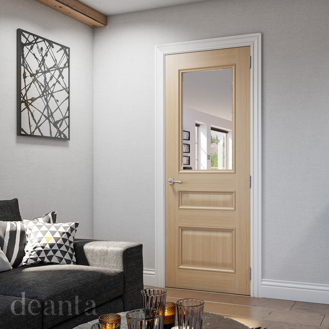 Windsor Prefinished Oak Bevelled Glaze FSC Internal Door