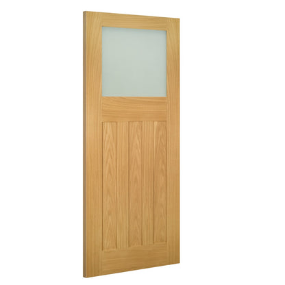 Cambridge Unfinished Oak Obscure Glaze Internal Door